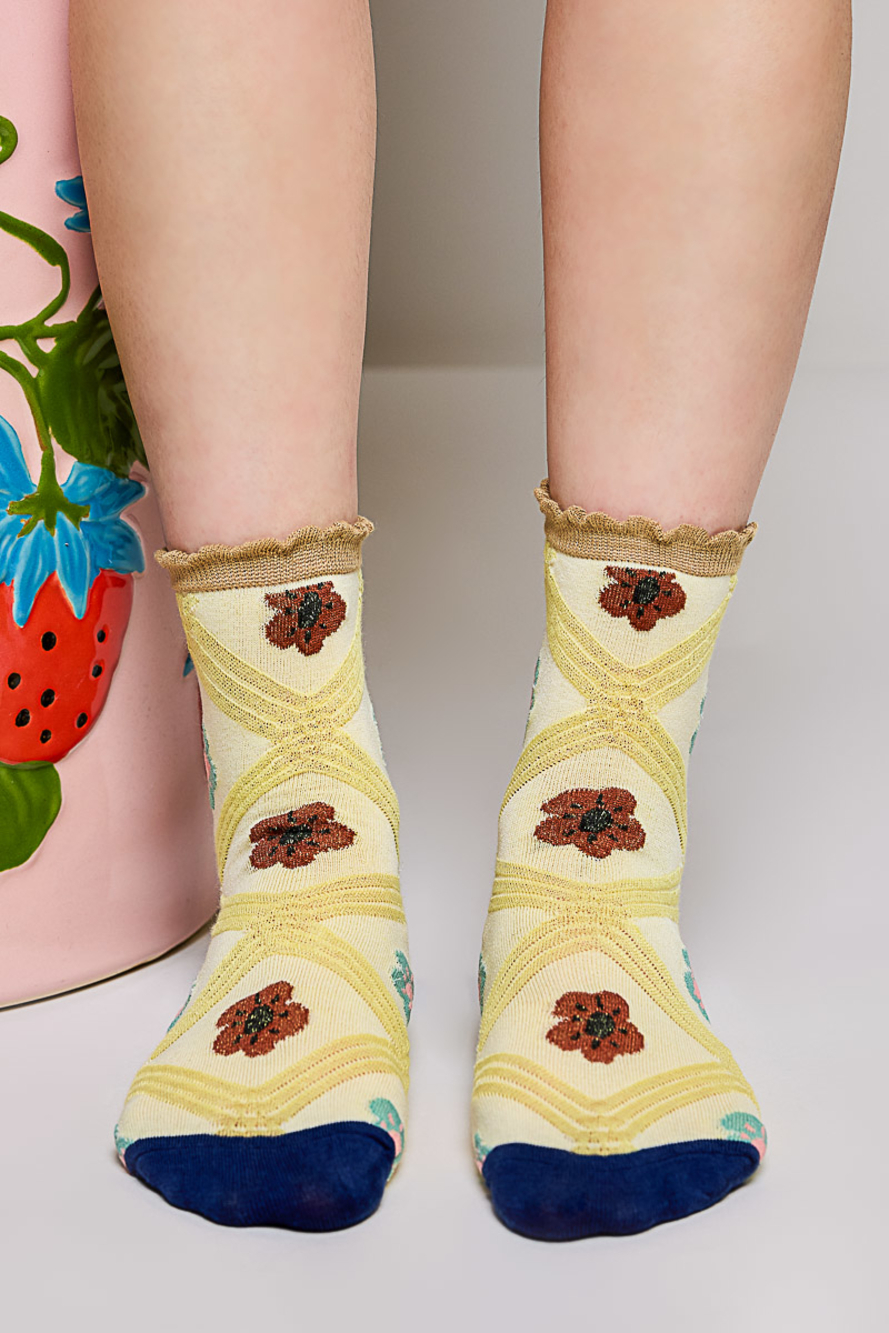 P3 | Pol Floral Socks | Yellow | One Size